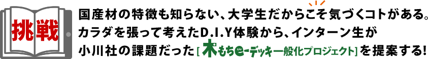 インターン生が木もちe-デッキ一般化プロジェクトを提案する