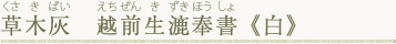 草木灰　越前生漉奉書《白》